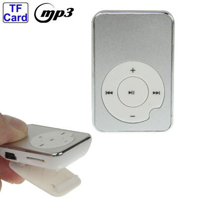 TF (Micro SD) Card Slot MP3 Player with Clip (Silver ) - Click Image to Close